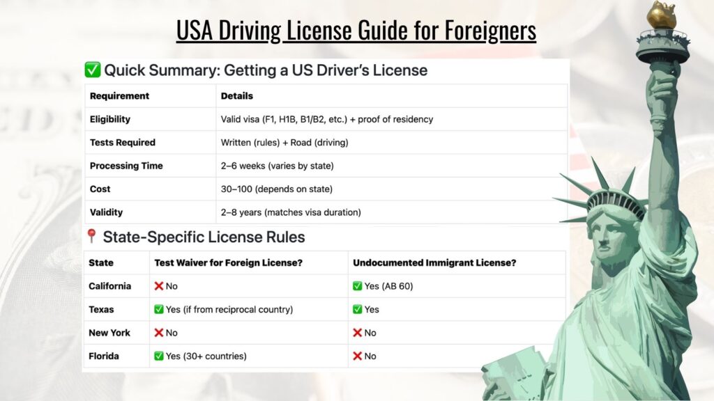 USA Driving License Guide for Foreigners